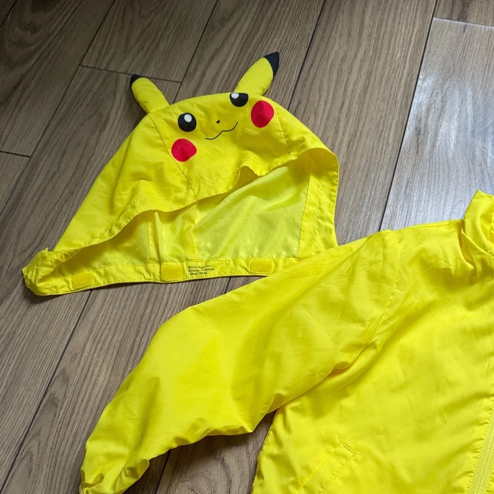 Pikachu Yellow Hooded Kids Jacket PRINT WINDBREAKER